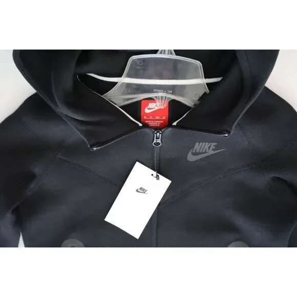 Nike Sportswear FD3285-010 Kids' Sz XS Black Tech Fleece Full Zip Hoodie - Picture 4 of 8